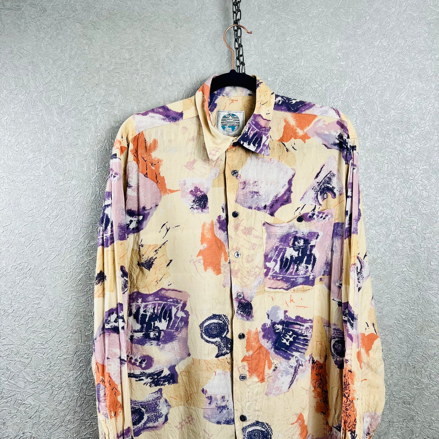 Vintage Mens Fashion Sommer Shirt Small