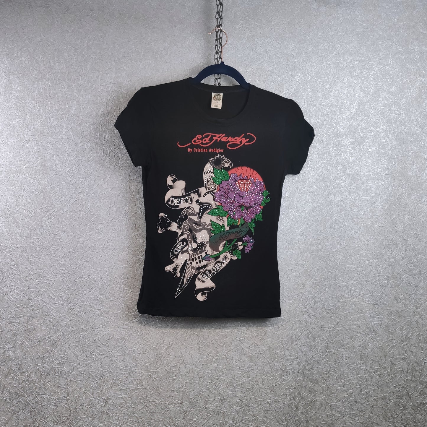 Vintage Ed Hardy Damen Graphic T-Shirt Large