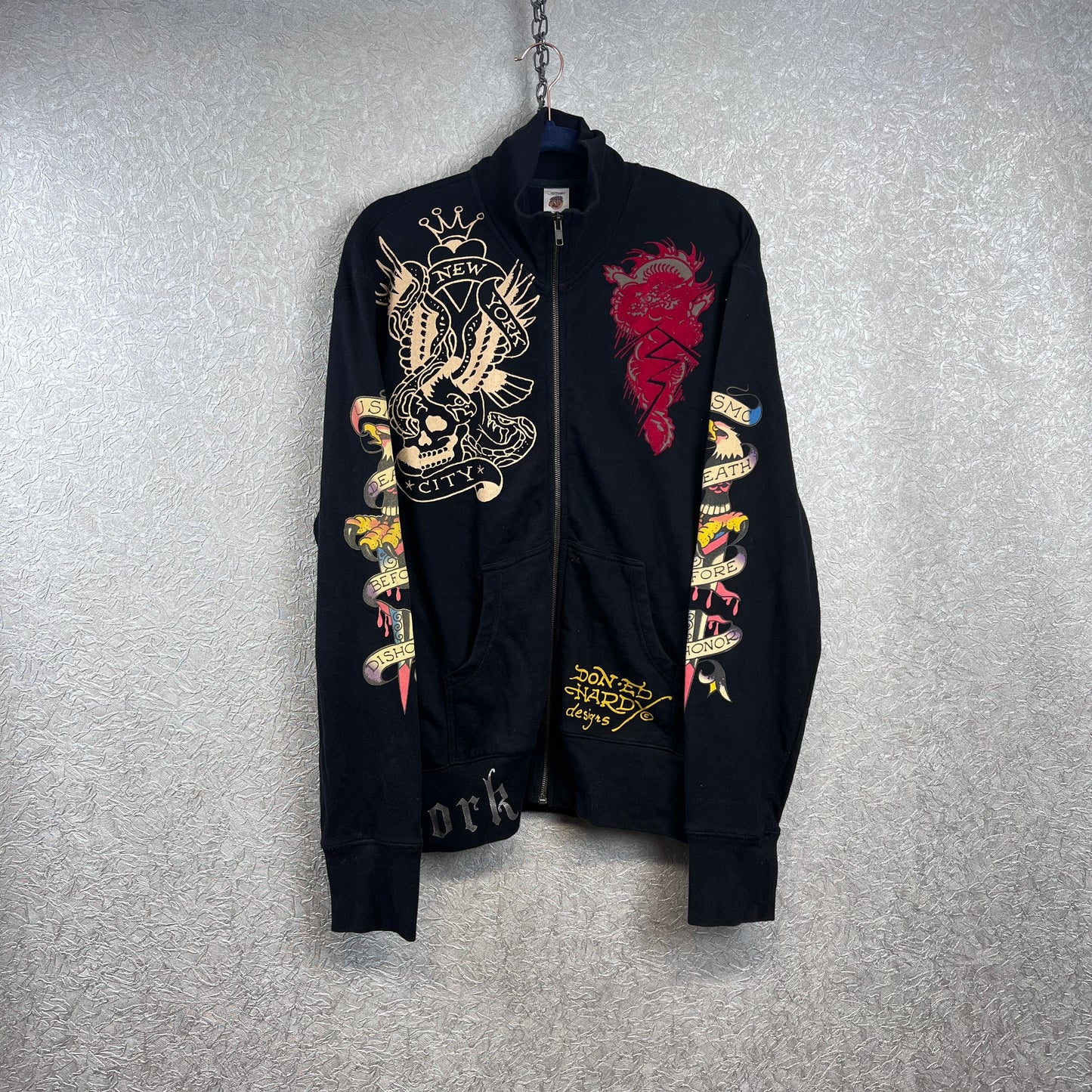 Vintage Ed Hardy Sweatjacke Zip Hoodie Large