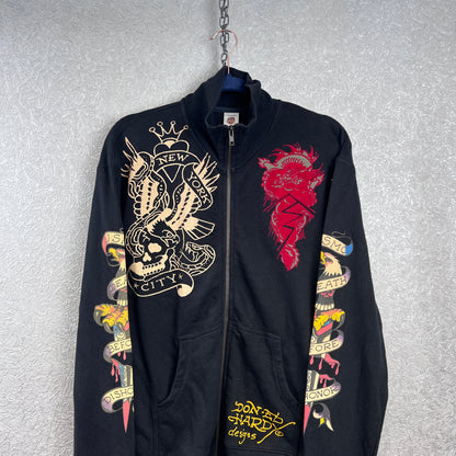 Vintage Ed Hardy Sweatjacke Zip Hoodie Large