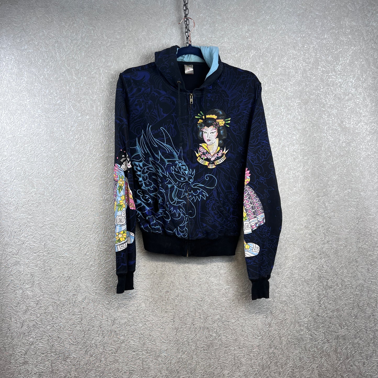 Vintage Ed Hardy Damen Zip Hoodie Large