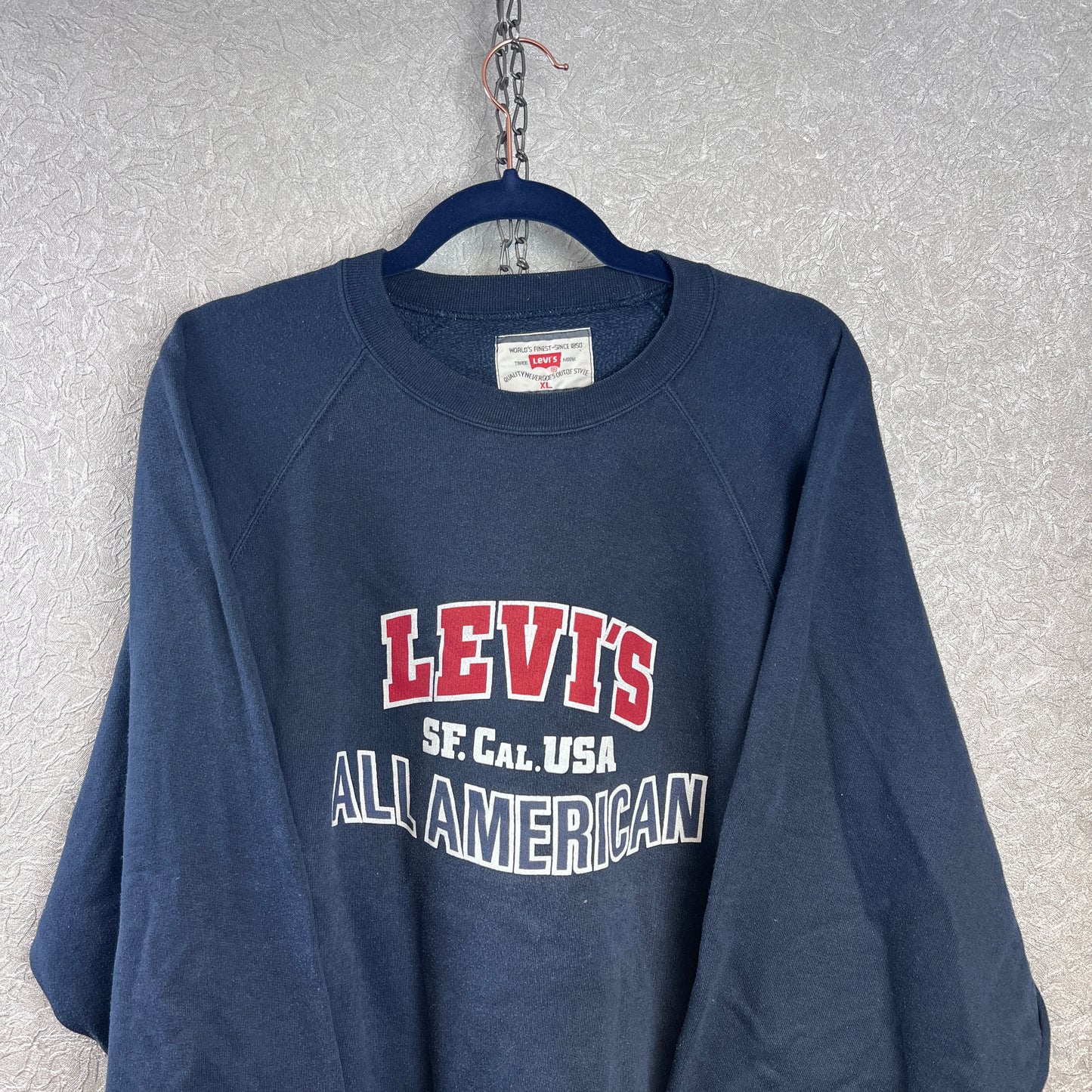 Vintage Levis Graphic Spellout Sweater X-Large