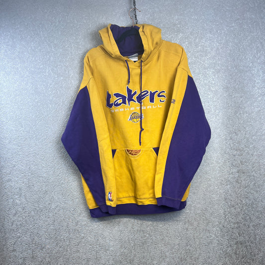 Vintage Reebok Lakers Spellout Hoodie Large